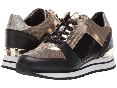 gold black and signature mesh michael kors sneakers|Michael Kors gold sandals sale.